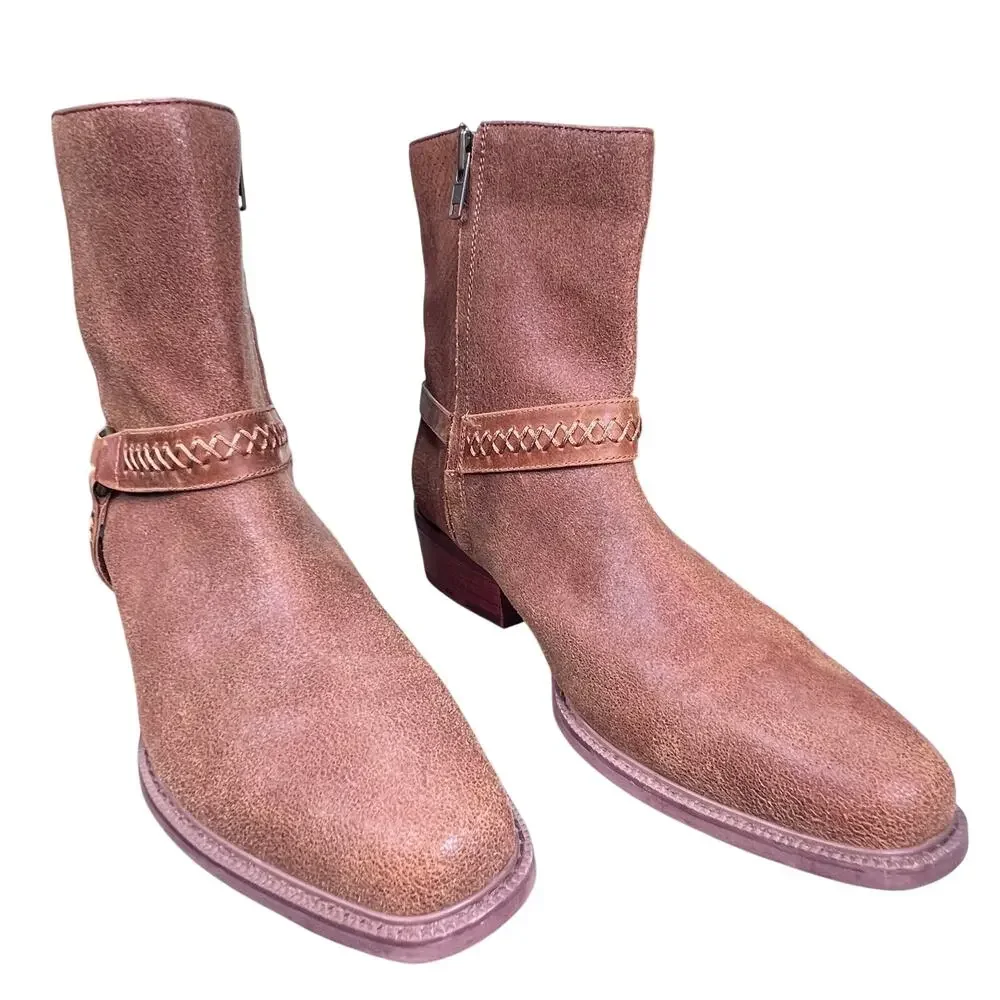 Dingo Butch Tan Brown Leather Harness Strap Western Cowboy Boots Size 12 D